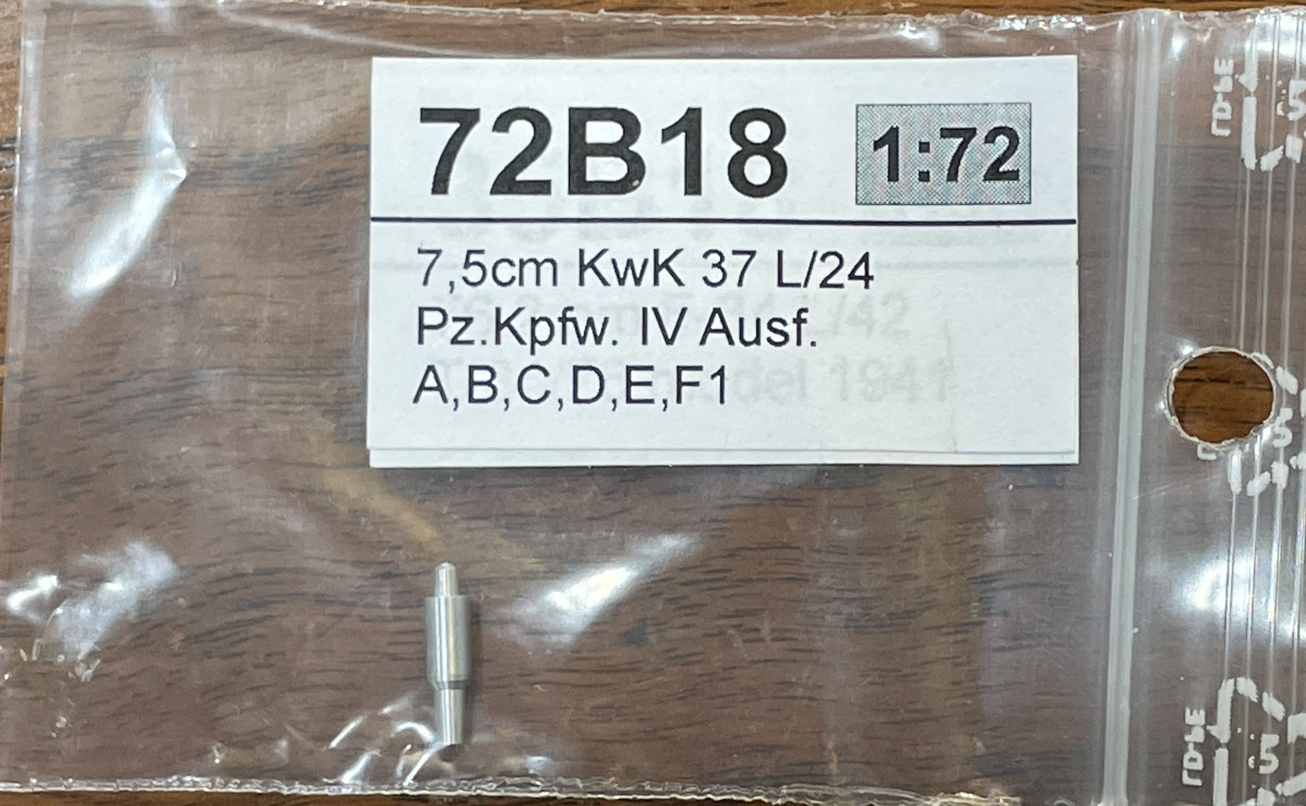 72B18 German 7.5cm L24 barrel